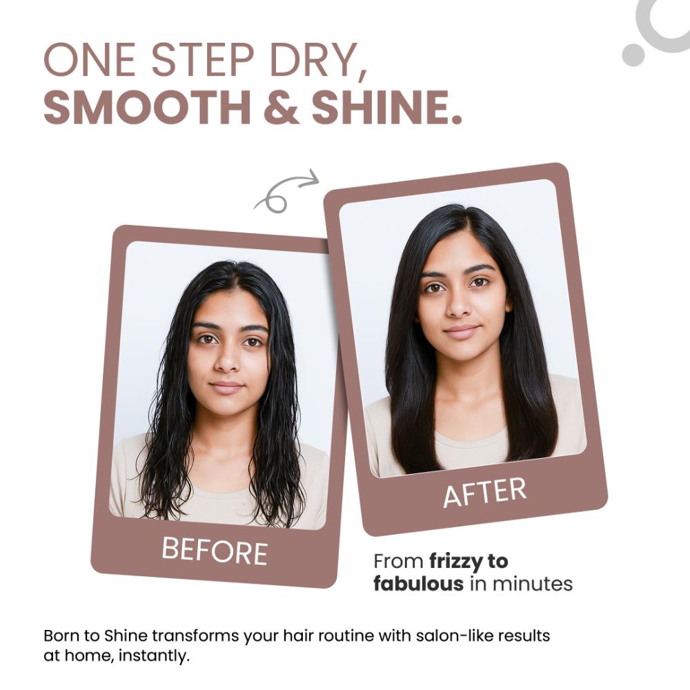 PROTOUCH Born To Shine 2-in-1 Styling Blow Brush - Hair Dryer & Volumizer Brush - Straightens, Smooths & Adds Shine - Ceramic Barrel - 1200W - For All Hair Types - No Heat Damage