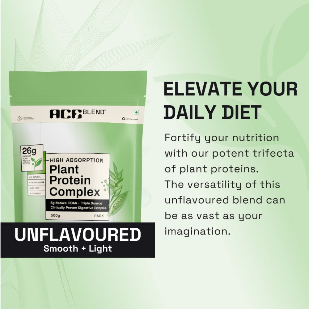 Ace Blend Plant Protein Complex - Unflavoured (500 gms)