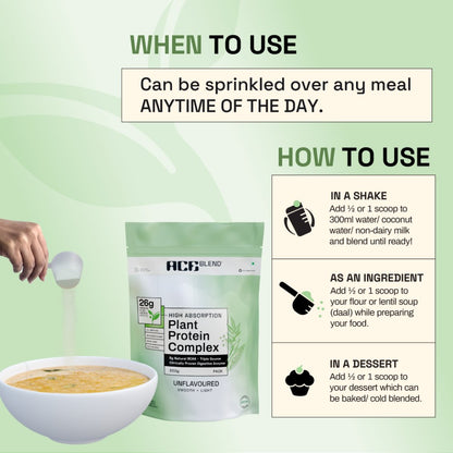 Ace Blend Plant Protein Complex - Unflavoured (500 gms)