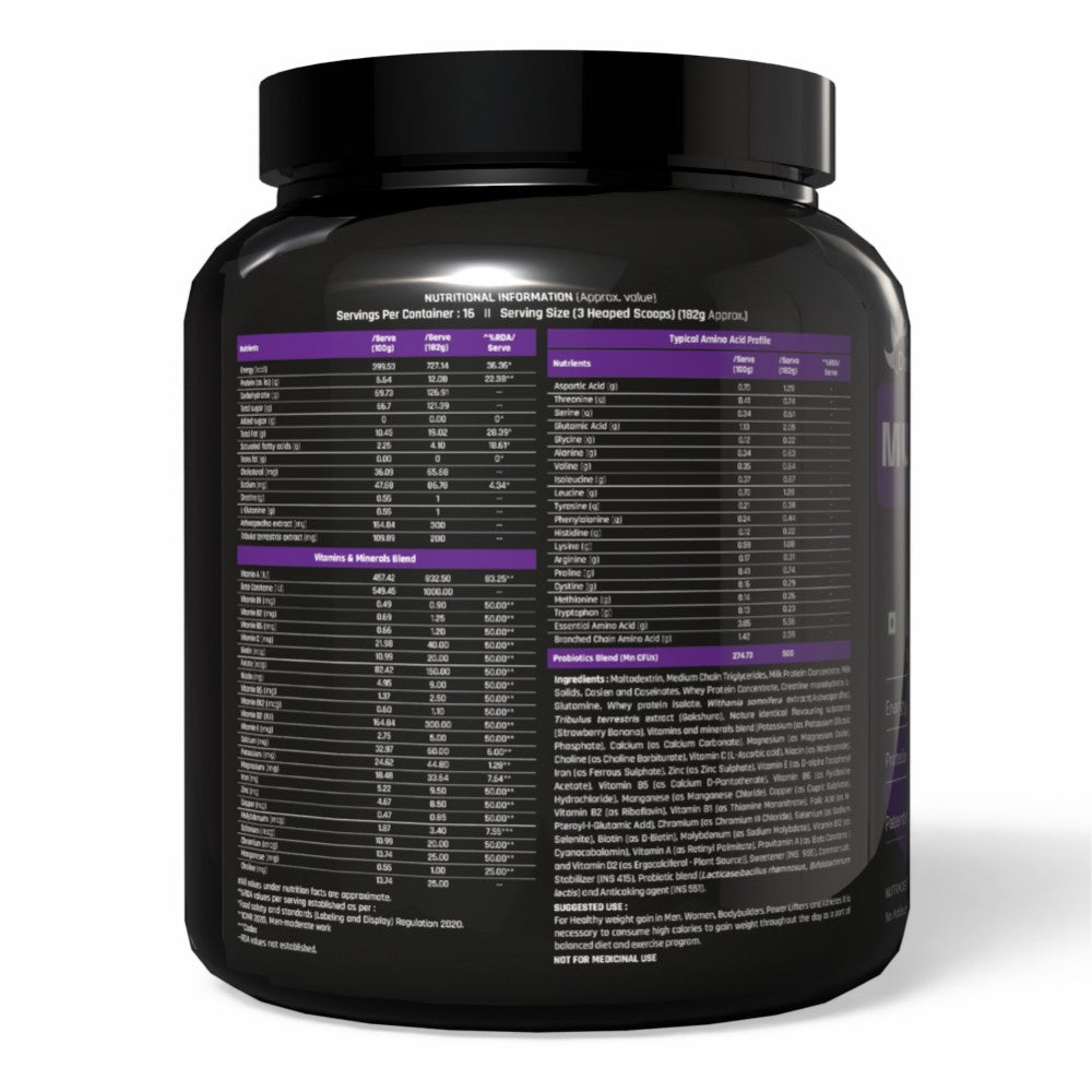 Dr. Morepen Mass Gainer Strawberry & Banana- 3 kg