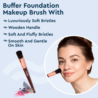 GUBB Buffer Foundation Brush For Face Makeup - Stippling Brush - Wooden Makeup Brush Single