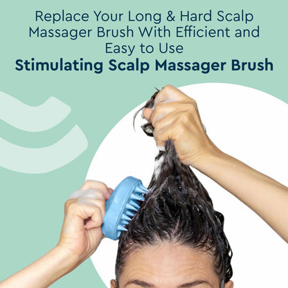 GUBB Stimulating Scalp Massager Brush with Extra and Thick Silicon Bristles, Helps In Stimulating Blood Flow & Reducing Dandruff