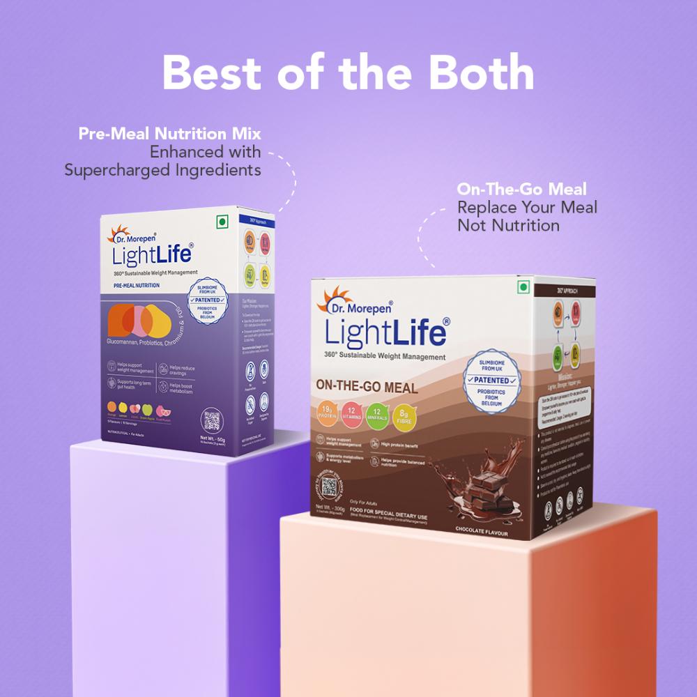 Dr. Morepen LightLife Power Plan (5 Sachets - 5g Each) & (5 Sachets - 60g Each) - 10 Sachets