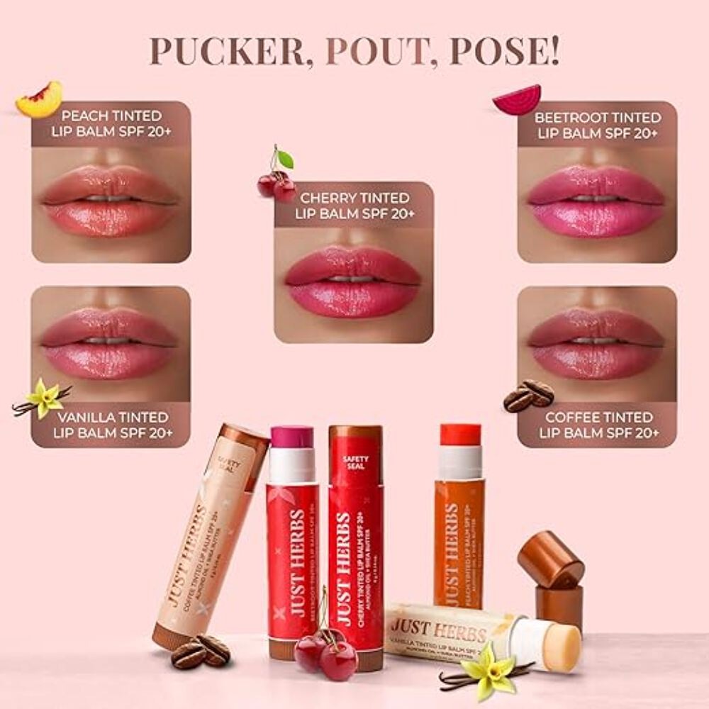 Just Herbs Tinted Lip Balms SPF 20+ (Peach)