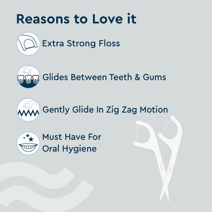 GUBB Dental Floss Toothpicks Oral Hygiene Essential for Men & Women with Extra Strong Thread (24 Tooth Picks)