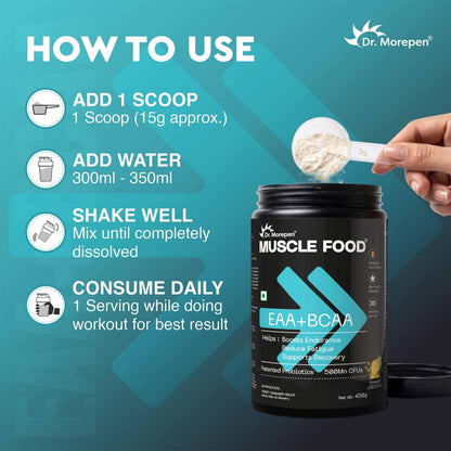 Dr. Morepen MUSCLE FOOD EAA+BCAA - PINEAPPLE (450 gms)
