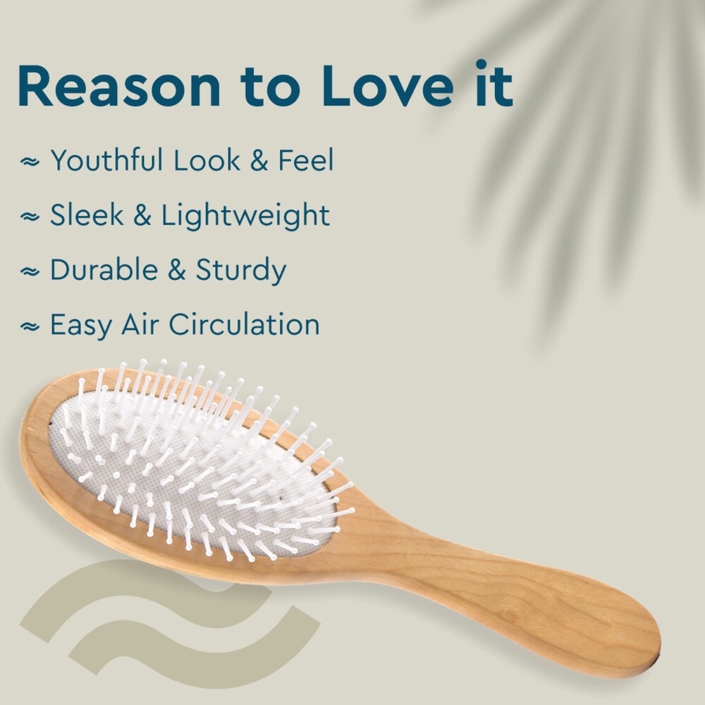 GUBB Wooden Hues Oval Hair Brush for Men & Women - Suitable For All Hair Types