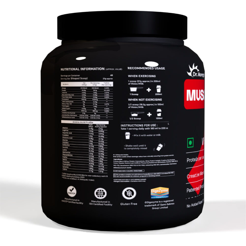 Dr. Morepen Nitro Whey Protein Belgian Chocolate- 1.81kg