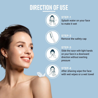 Gynocup Glossy Face Razor For Women (Pack Of 3 Units)