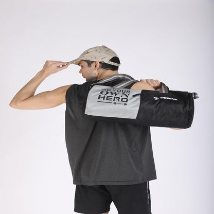 GYM INSANE Gym Hero Polyster Duffle Bag with Shoe Compartment for Men & Women - Color Black(22 Ltr)