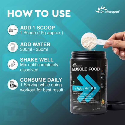 Dr. Morepen MUSCLE FOOD EAA+BCAA - FRUIT PUNCH (450 gms)