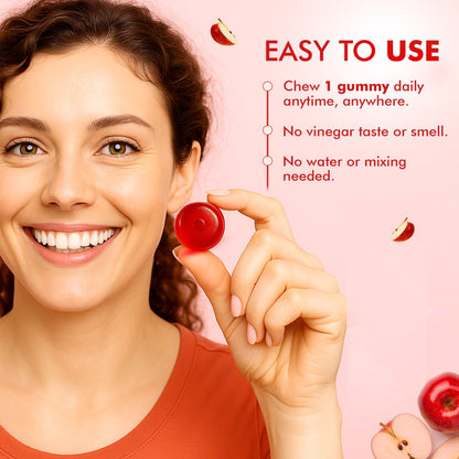 Dr. Morepen Apple Cider Vinegar Gummies with Pomegranate, Beetroot & Vitamin B12, Sugar-Free Daily Detox Supplement  Apple Flavour, 30 Gummies