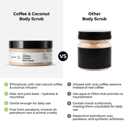 Brillare Coffee & Coconut Body Scrub Energized & Moisturised Skin- 200 ml