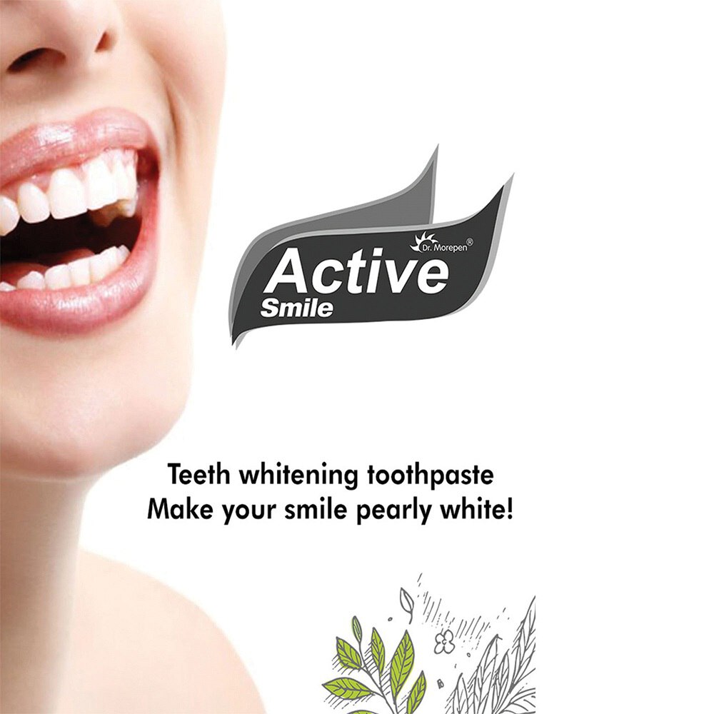 DR. MOREPEN Active Smile Charcoal Toothpaste for Teeth Whitening & Bad Breath Removal (100 gms)
