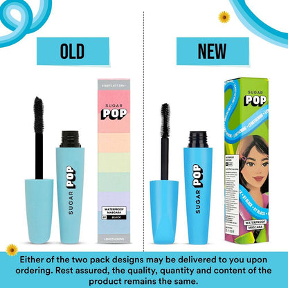 SUGAR POP Waterproof Mascara 01 Black - Instantly Lifts and Defines - Buildable Volume
