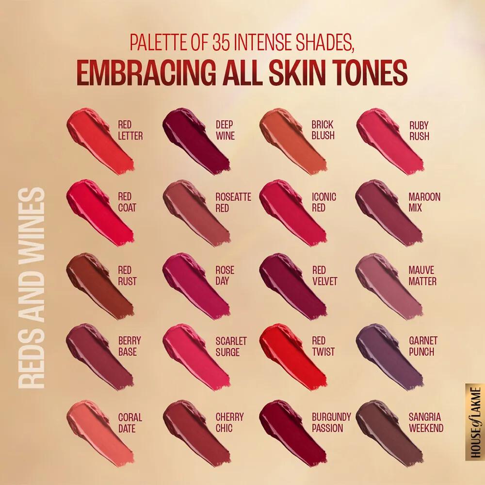 Lakme 9to5 Powerplay Priming Matte Lipstick - Berry Base (3.6 gms)