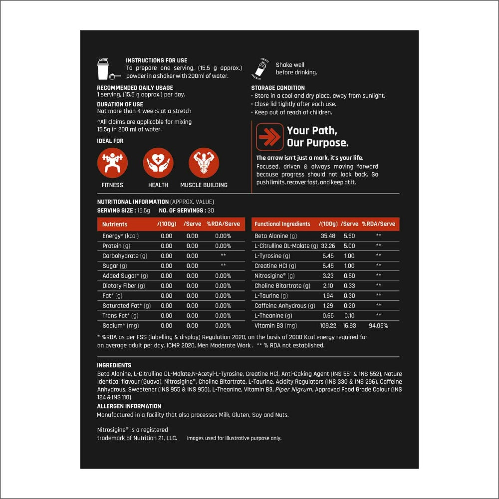 Dr. Morepen Pre-workout Extreme Spicy Guava- 465 gms