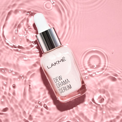 Lakme Dew Drama Serum, 6% Vit B3, E, F & Pro-Ceramides for Skin Barrier & Dewy Radiance (30ml)