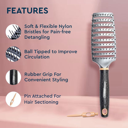 GUBB Elite Range Vented Hair Brush For Quick Blow Drying/Detangling