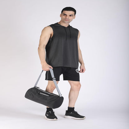 GYM INSANE Honey Comb Polyster Duffle Bag with Shoe Compartment for Men & Women - Color Black (16 Ltr)