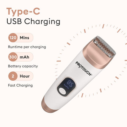 PROTOUCH All-in-1 All Rounder Womens Trimmer & Epilator - Face, Body, Bikini & Underarms - Rechargeable & Painless Hair Removal
