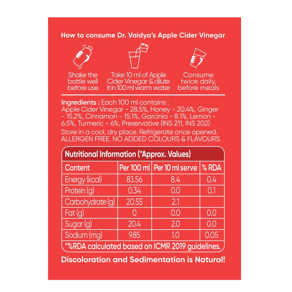 Dr. Vaidya's Apple Cider Vinegar (450ml)