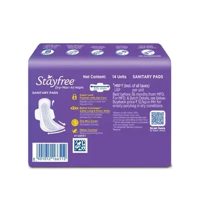 Stayfree Ultra Drymax All Night Pads